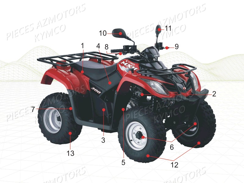 1 Consommables KYMCO Pieces MXU 250 4T EURO II (LB50AD/LB50AE)