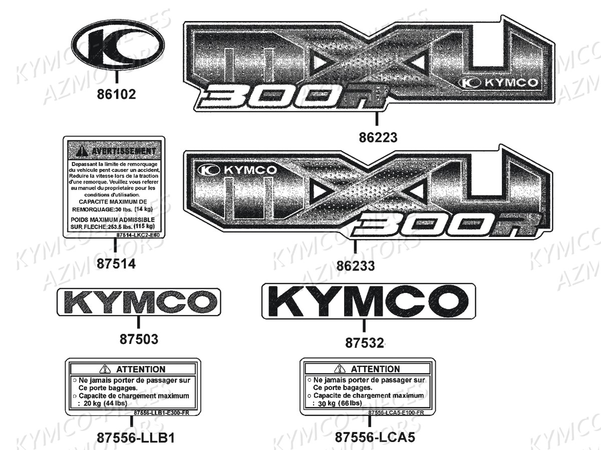 DECORS KYMCO Pièces Quad Kymco MXU 300R