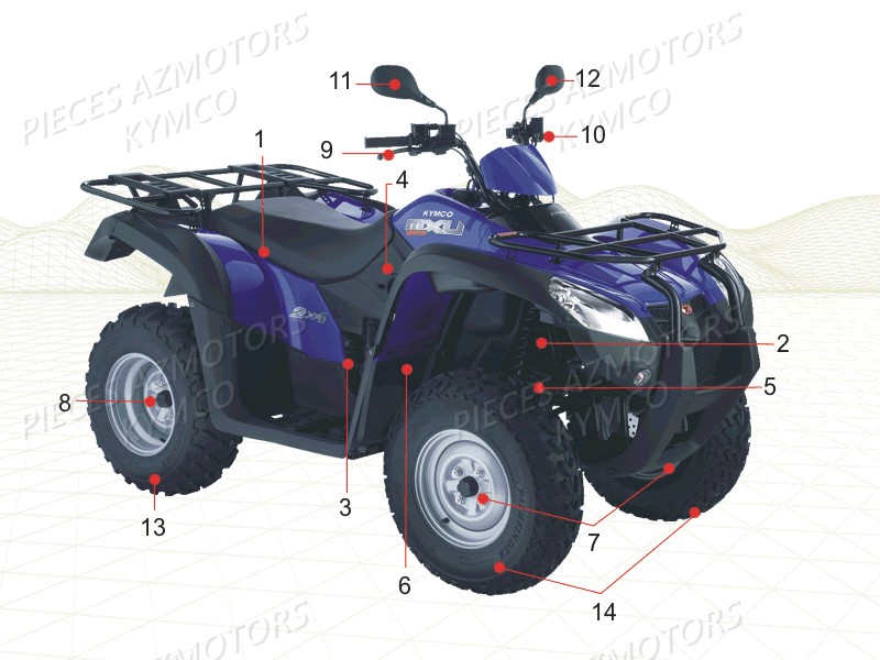 1 CONSOMMABLES KYMCO MXU500 IRS