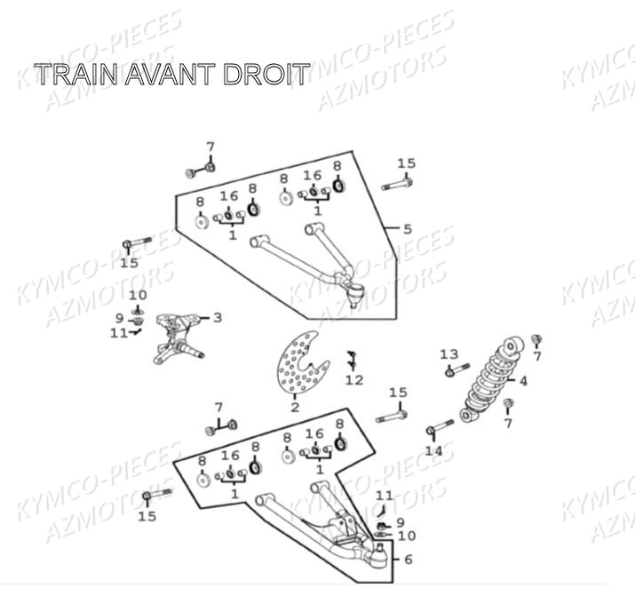 TRAIN-AVANT-DROIT pour MXU 300