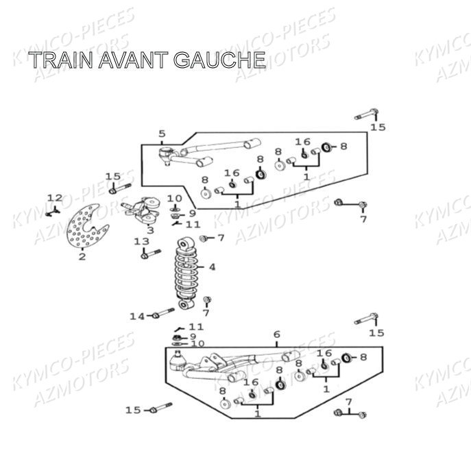 TRAIN-AVANT-GAUCHE pour MXU 300