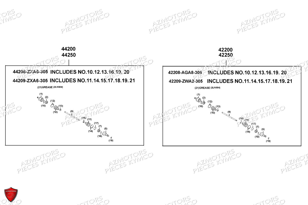Cardan Detail KYMCO Pièces MXU 550I EPS IRS 4T T3B (LEA0LK)