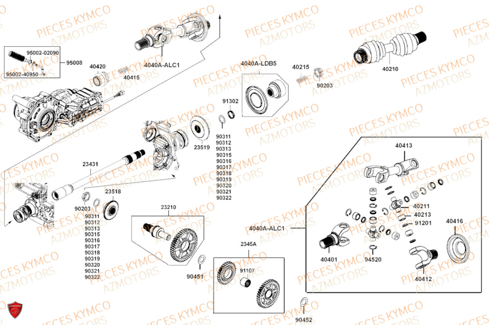 Arbre De Reduction KYMCO Pièces MXU 550i IRS 4T T3B (LEA0JG)