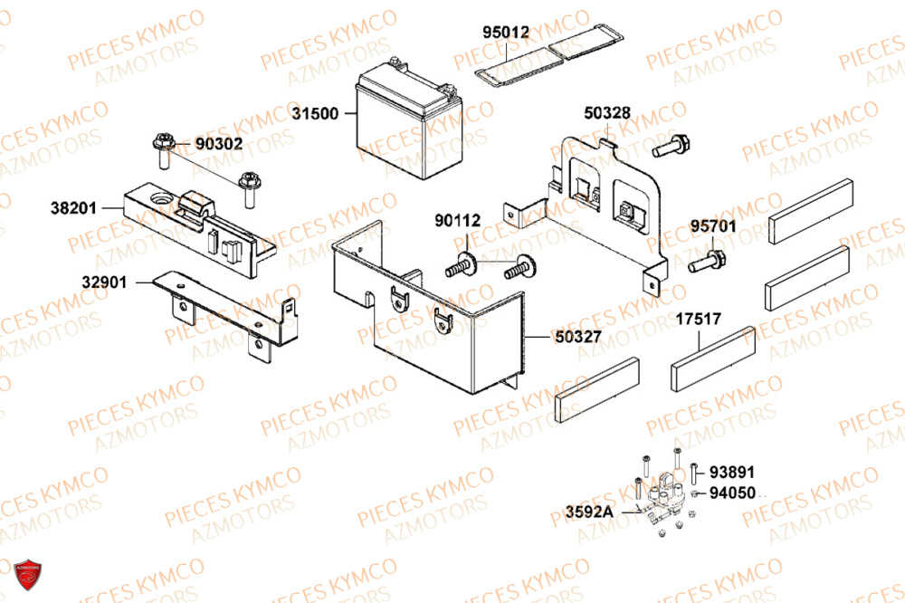 Batterie KYMCO Pièces MXU 550i IRS 4T T3B (LEA0JG)