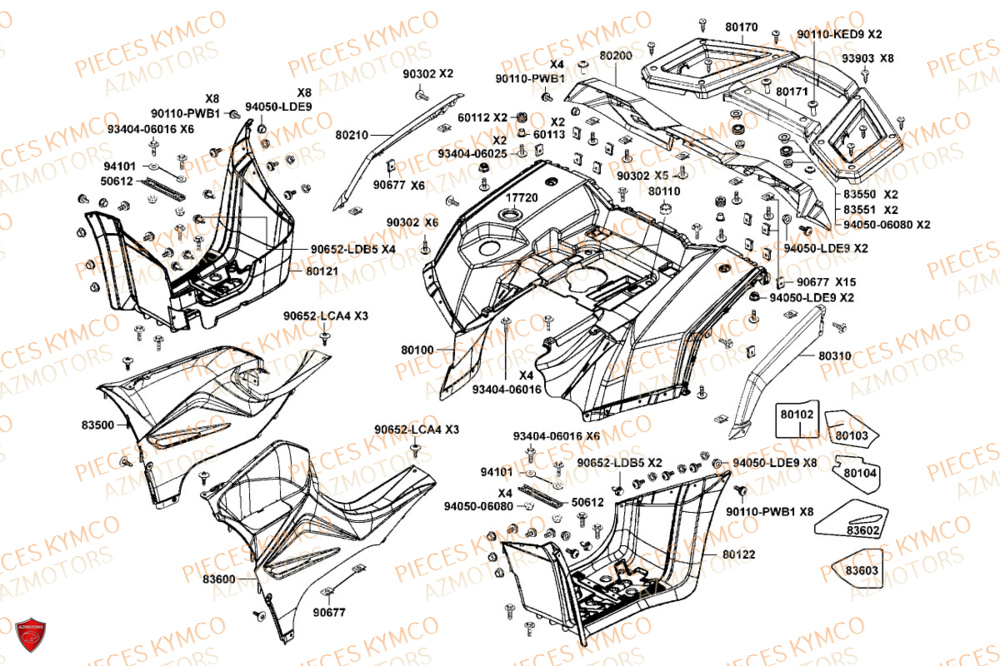 CARENAGES ARRIERE KYMCO MXU 550I IRS 4T T3B