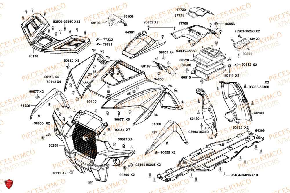 CARENAGES AVANT KYMCO MXU 550I IRS 4T T3B