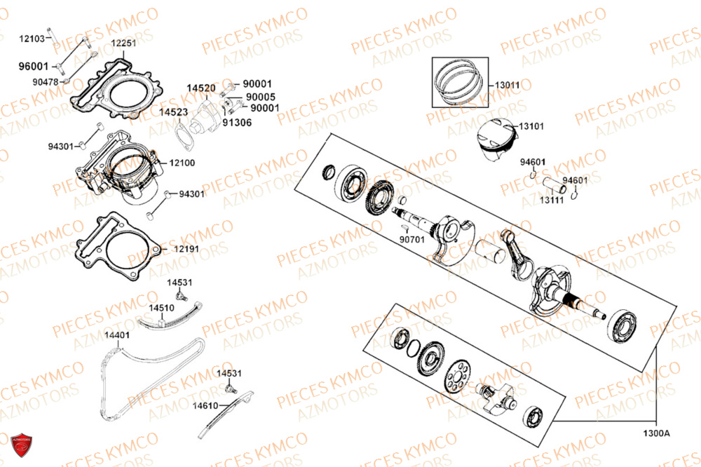 CYLINDRE pour MXU 550I IRS 4T T3B