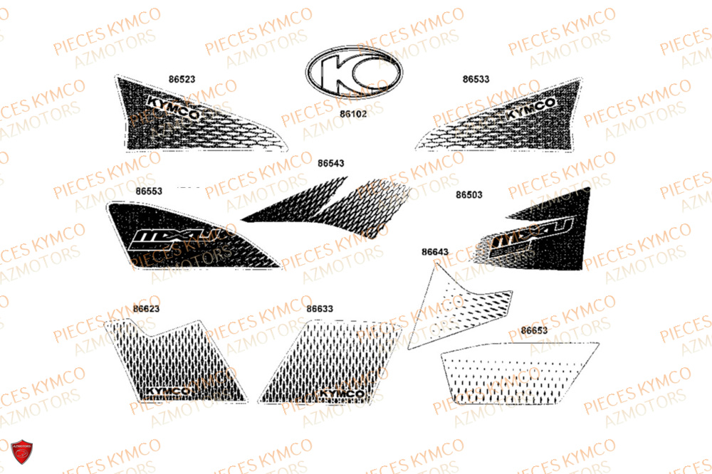 Decors KYMCO Pièces MXU 550i IRS 4T T3B (LEA0JG)