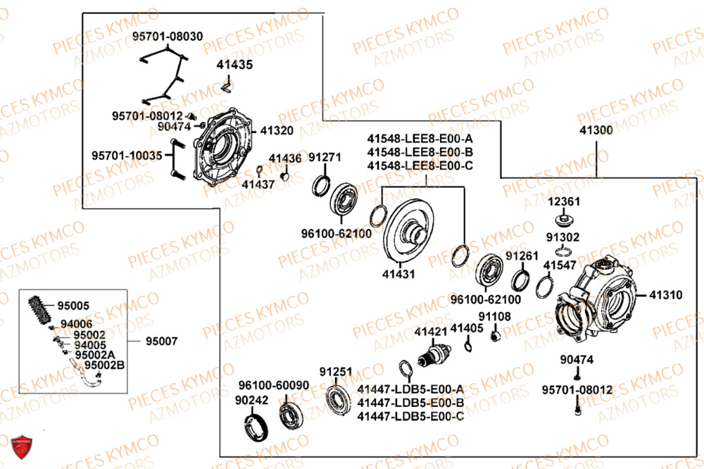 Differentiel Arriere KYMCO Pièces MXU 550i IRS 4T T3B (LEA0JG)