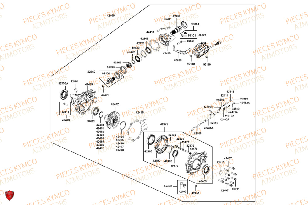 DIFFERENTIEL AVANT KYMCO MXU 550I IRS 4T T3B