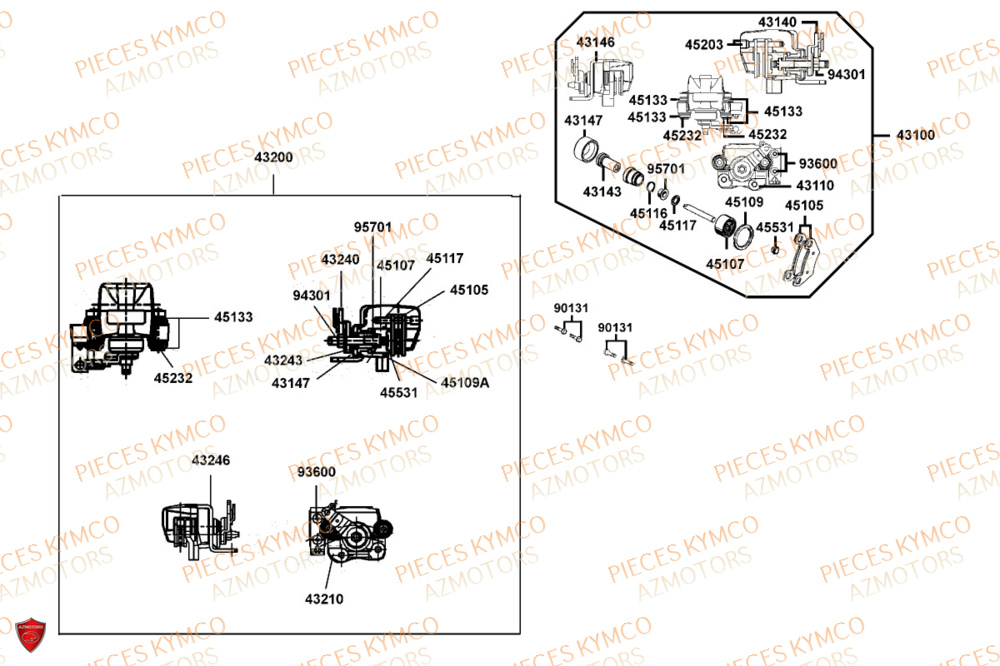 Etrier De Frein Arriere KYMCO Pièces MXU 550i IRS 4T T3B (LEA0JG)