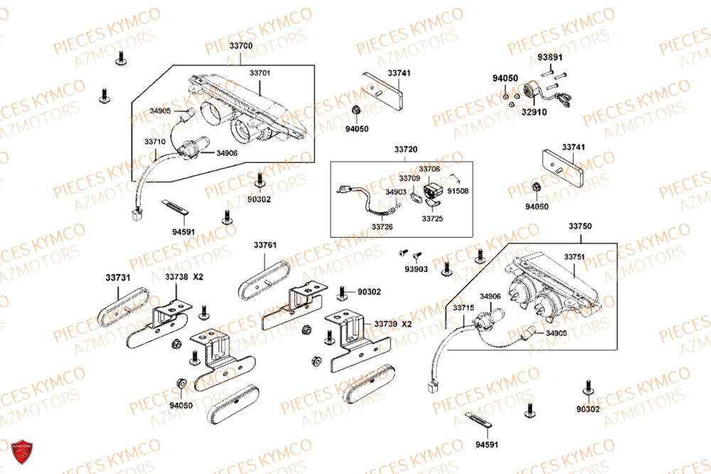 FEUX ARRIERE KYMCO MXU 550I IRS 4T T3B