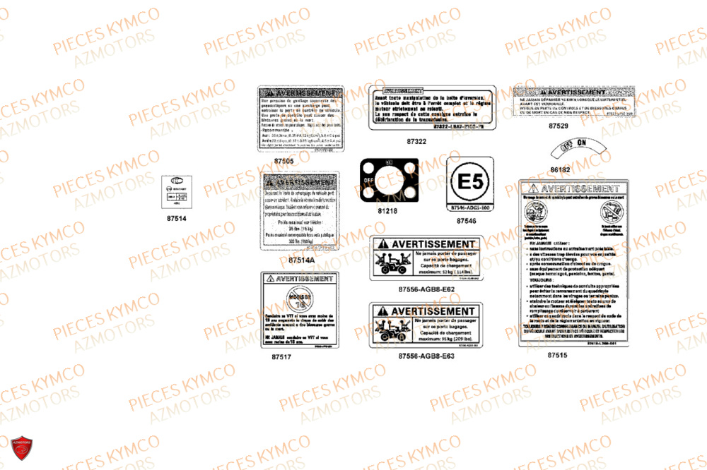 LABEL DE SECURITE KYMCO MXU 550I IRS 4T T3B