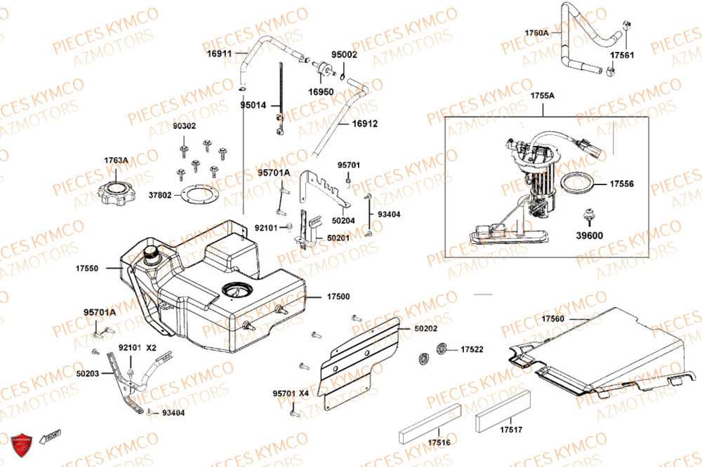 RESERVOIR KYMCO MXU 550I IRS 4T T3B