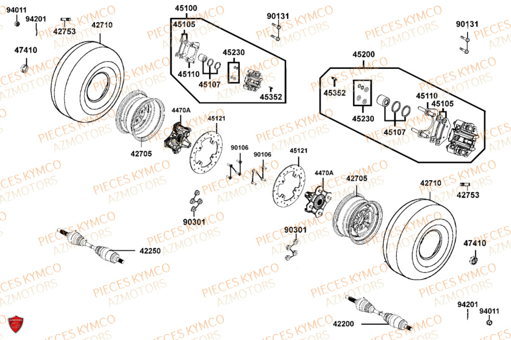 ROUES ARRIERE KYMCO MXU 550I IRS 4T T3B