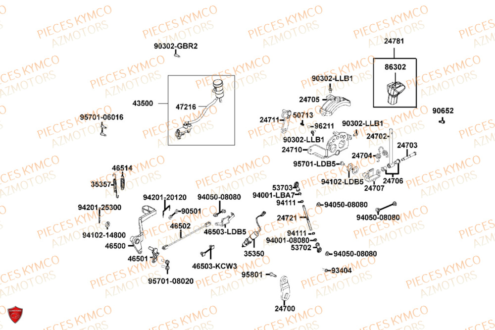 SELECTEUR DE VITESSES KYMCO MXU 550I IRS 4T T3B