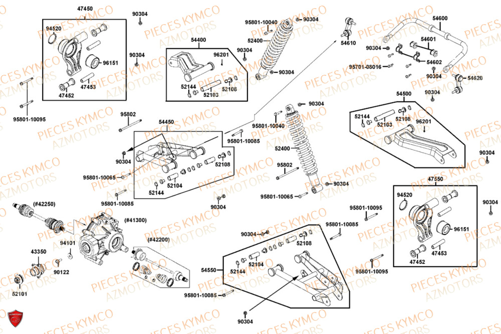 SUSPENSION ARRIERE KYMCO MXU 550I IRS 4T T3B