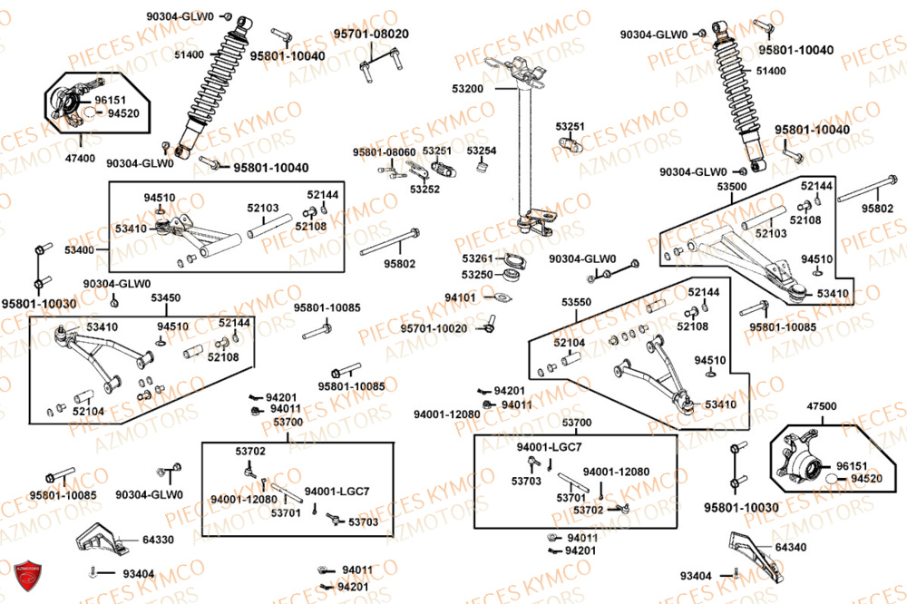 SUSPENSION-AVANT pour MXU 550I IRS 4T T3B