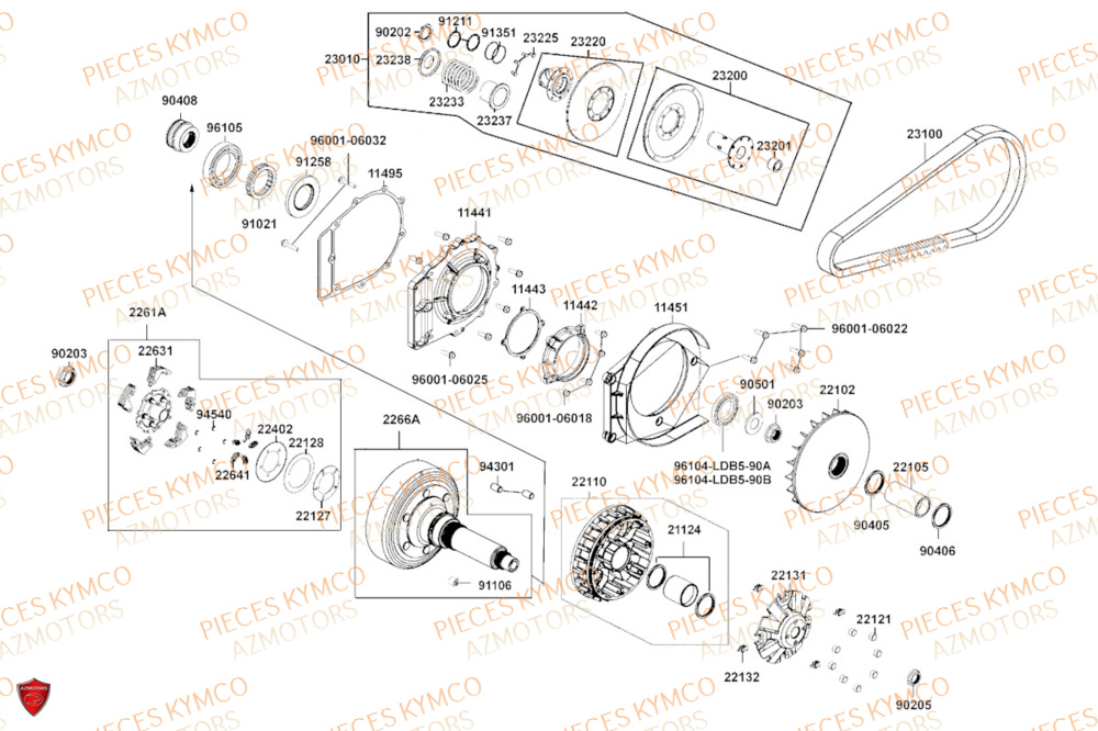 VARIATEUR KYMCO MXU 550I IRS 4T T3B