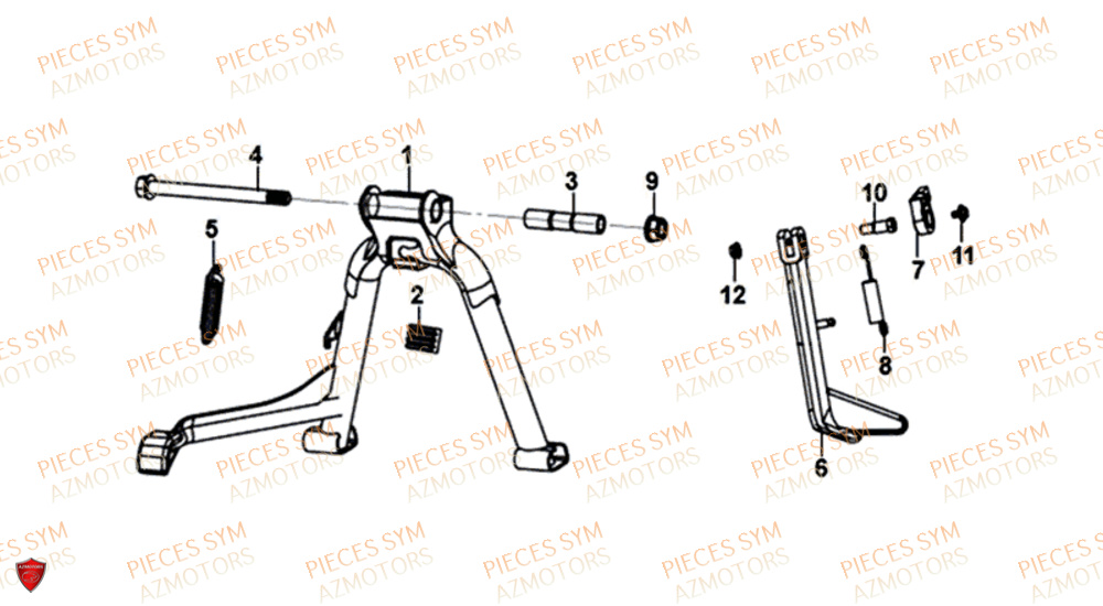 BEQUILLE CENTRALE ET LATERALE SYM NH T 125I