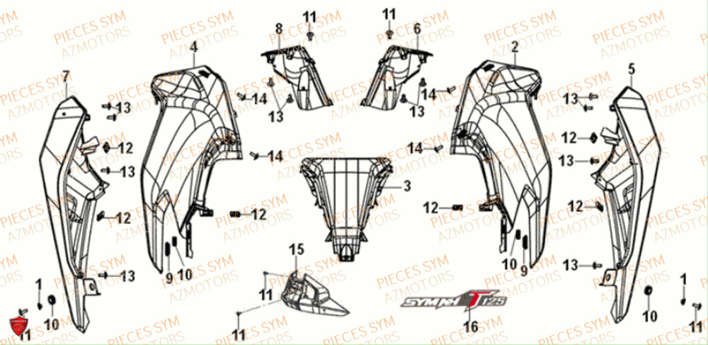 Cache Reservoir SYM Pièces NH-T 125I - MG12B1-EU (2019)