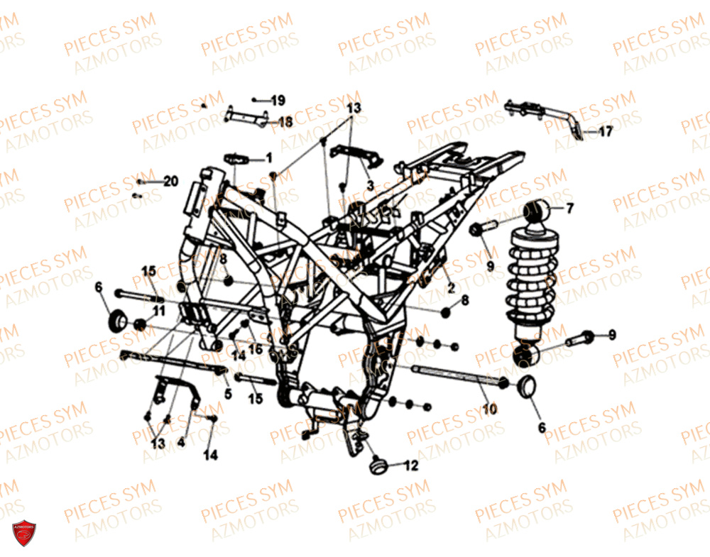 Cadre SYM Pièces NH-T 125I - MG12B1-EU (2019)