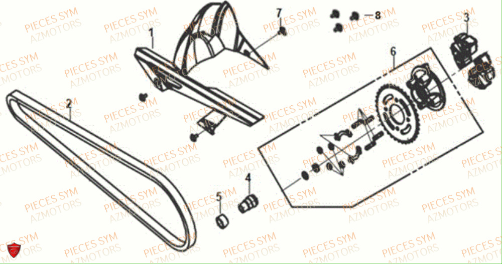 Chaine De Transmission SYM Pièces NH-T 125I - MG12B1-EU (2019)