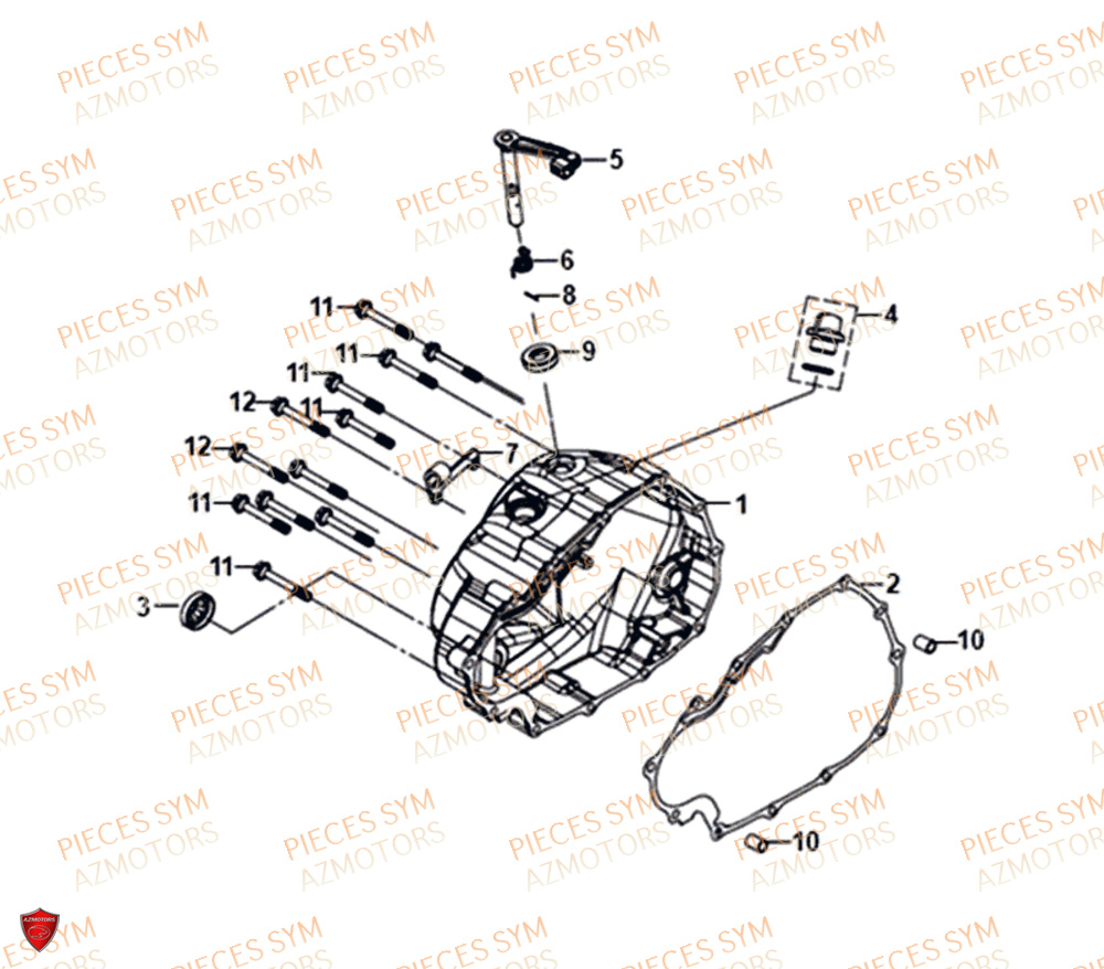 COUVERCLE DE CARTER DROIT SYM NH T 125I