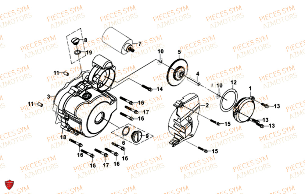 Couvercle De Carter Gauche SYM Pièces NH-T 125I - MG12B1-EU (2019)