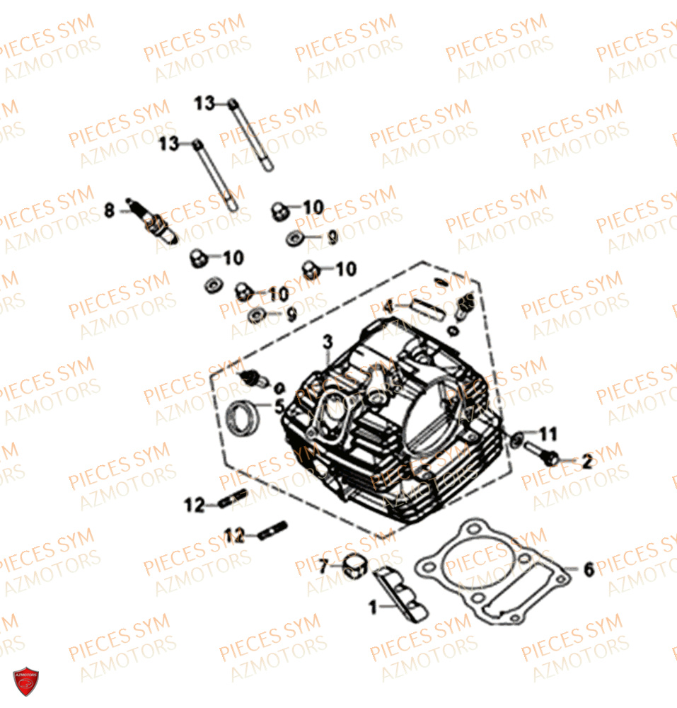 Culasse SYM Pièces NH-T 125I - MG12B1-EU (2019)