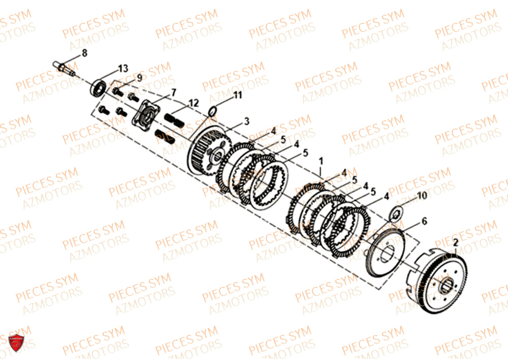 EMBRAYAGE SYM NH T 125I