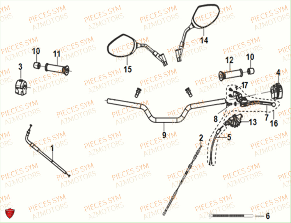 GUIDON RETROVISEUR SYM NH T 125I