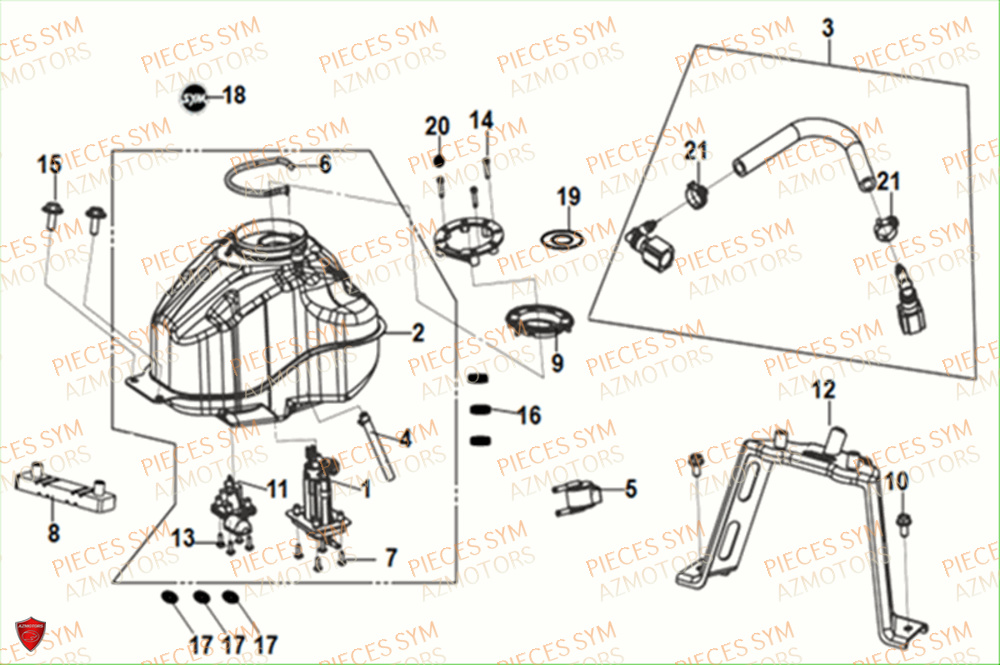 Reservoir A Carburant SYM Pièces NH-T 125I - MG12B1-EU (2019)