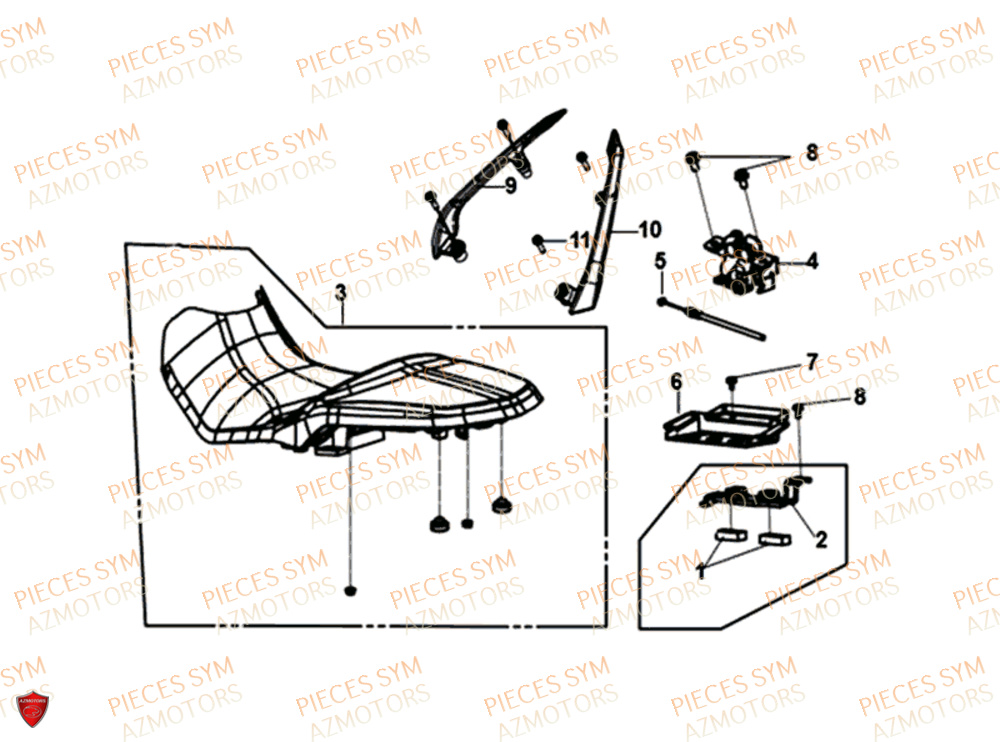 Selle SYM Pièces NH-T 125I - MG12B1-EU (2019)