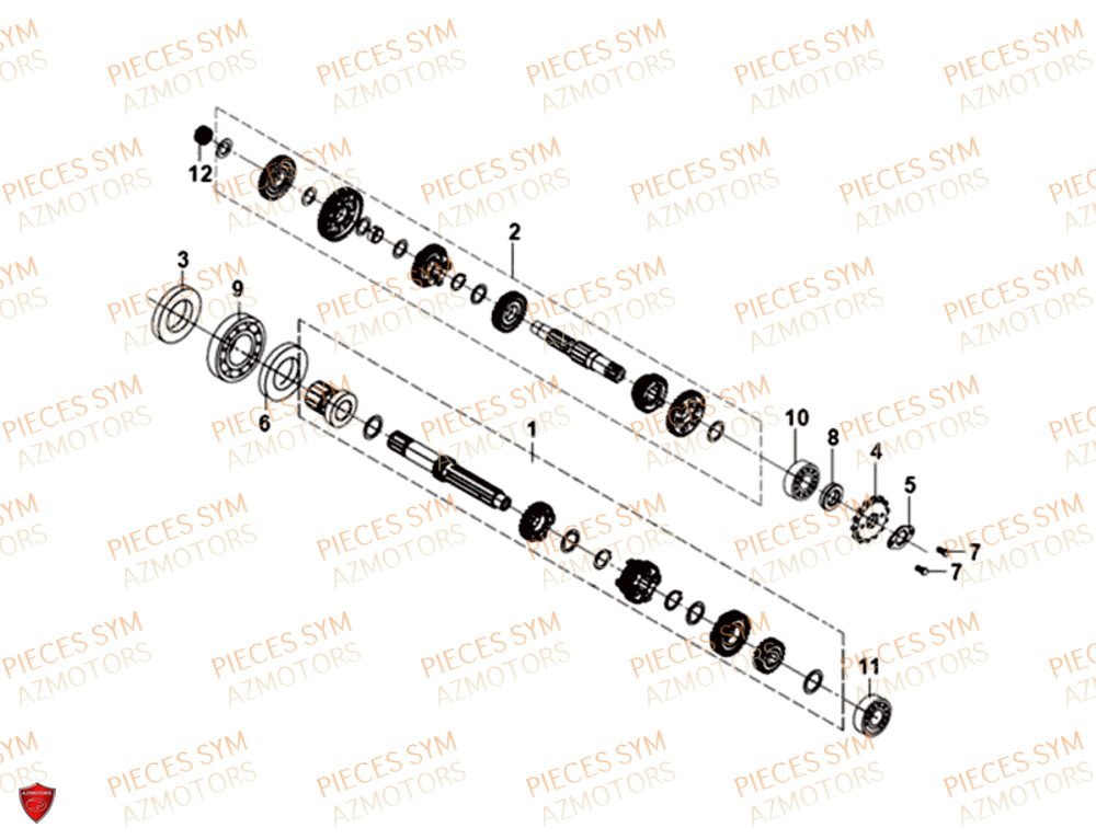 Transmission SYM Pièces NH-T 125I - MG12B1-EU (2019)