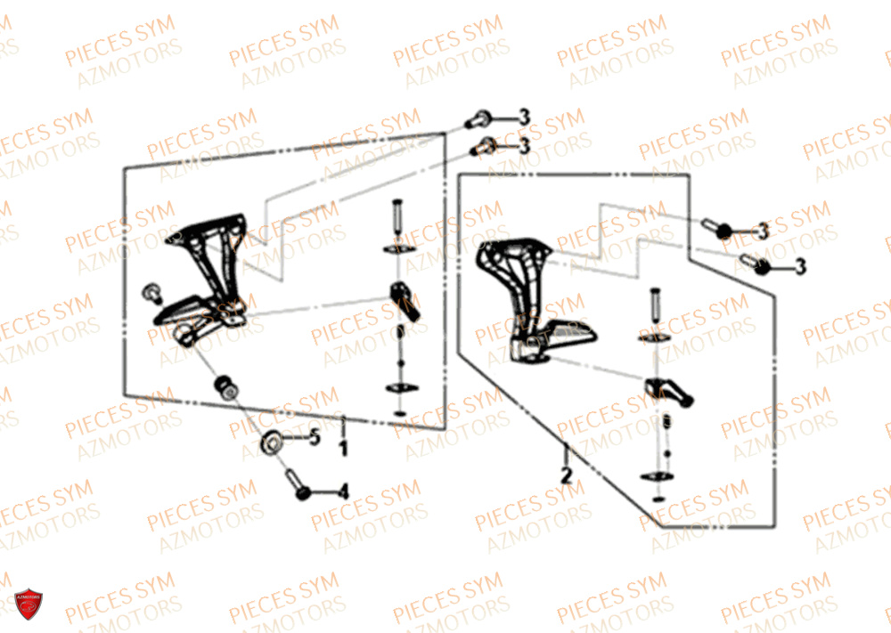 CALE PIEDS PASSAGER SYM NH X 125I