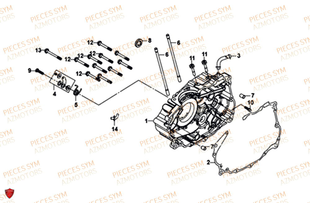 Carter Droit SYM Pièces NH-X 125I - ME12B1-EU (2019)
