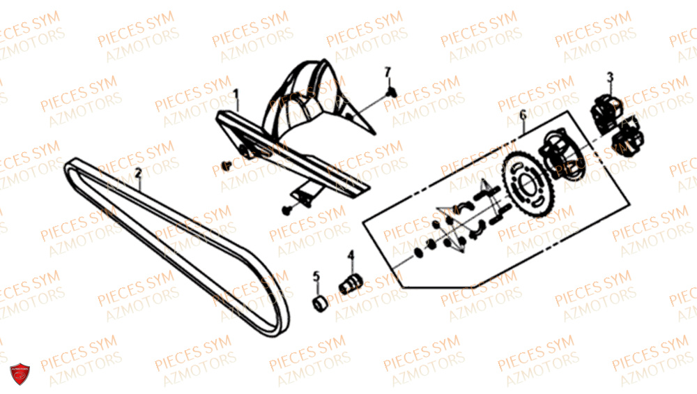 Chaine De Transmission SYM Pièces NH-X 125I - ME12B1-EU (2019)
