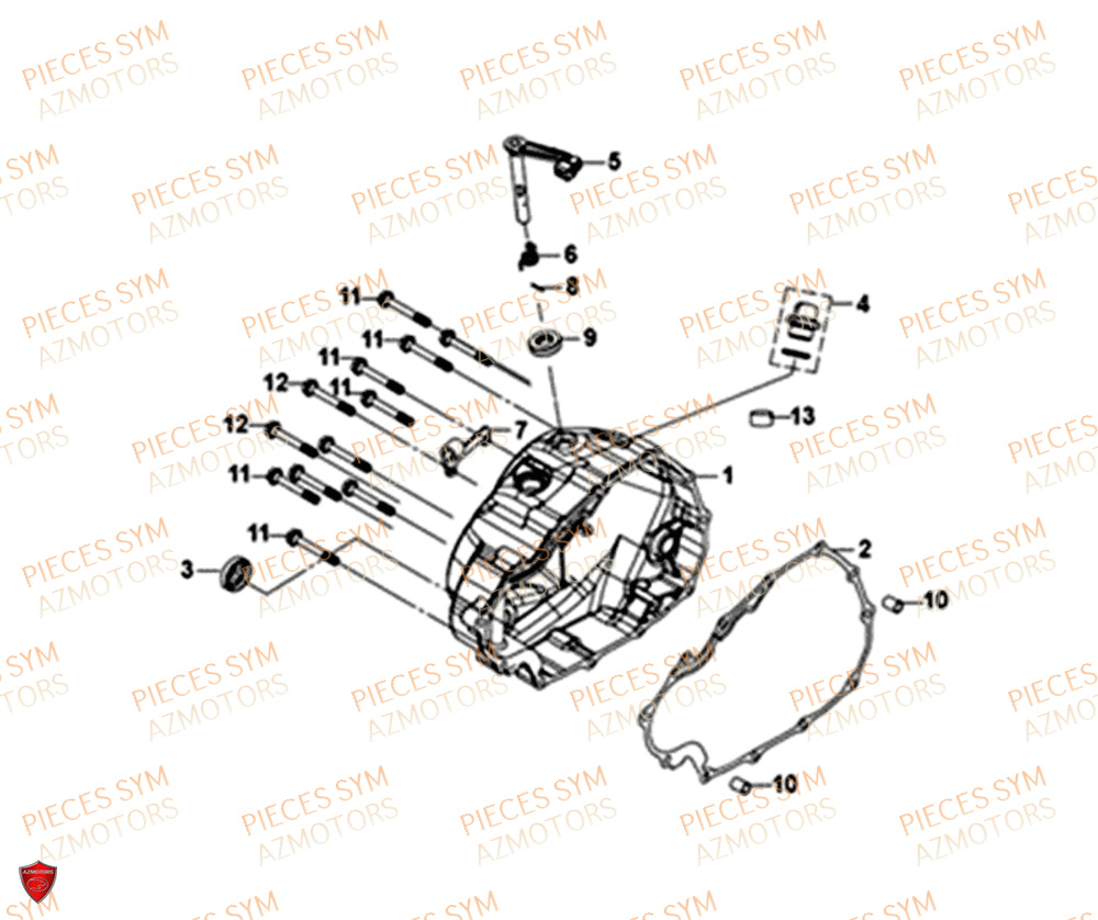 Couvercle De Carter Droit SYM Pièces NH-X 125I - ME12B1-EU (2019)
