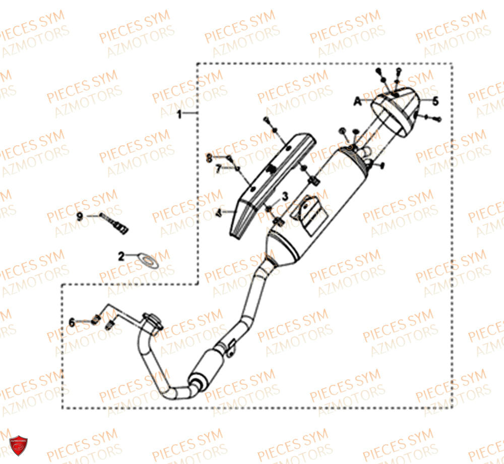 Echappement SYM Pièces NH-X 125I - ME12B1-EU (2019)
