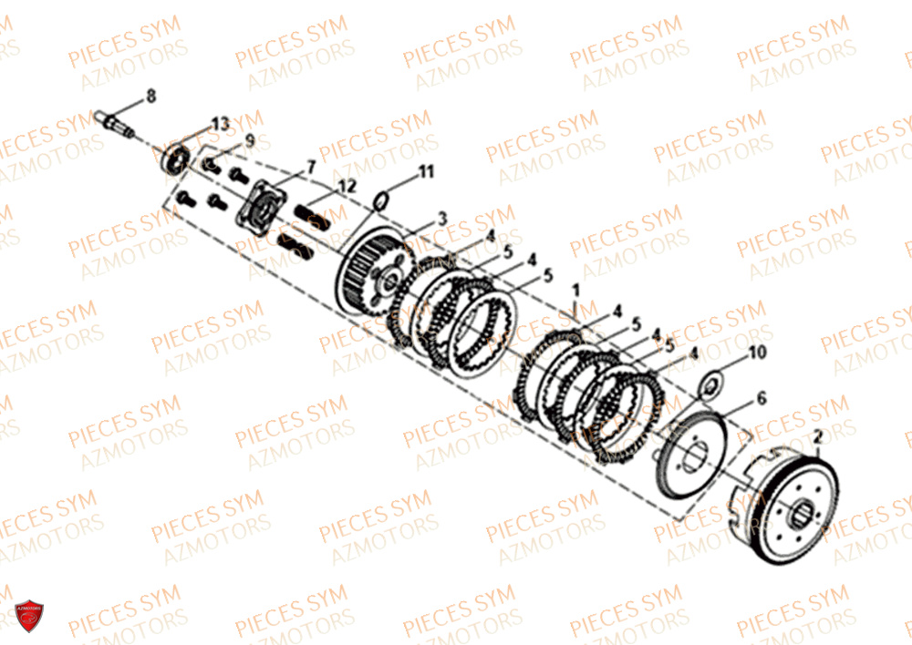 Embrayage SYM Pièces NH-X 125I - ME12B1-EU (2019)
