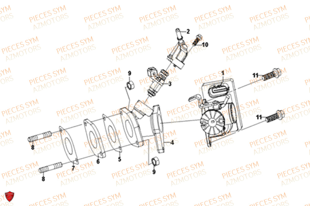 Injecteur Admission SYM Pièces NH-X 125I - ME12B1-EU (2019)
