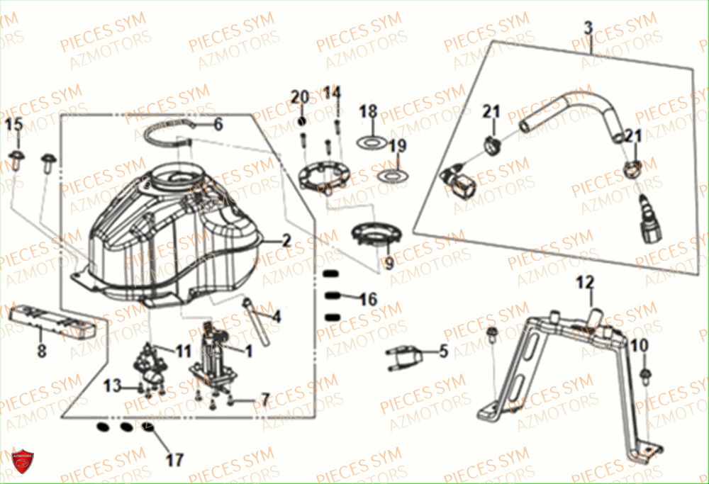 RESERVOIR A CARBURANT SYM NH X 125I