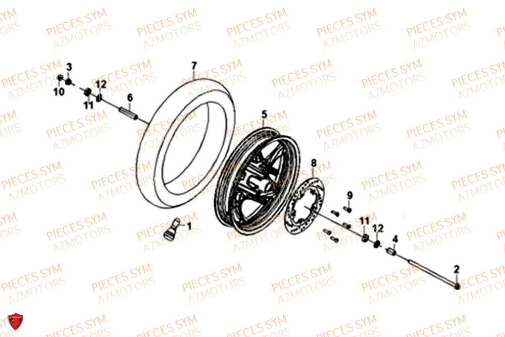 ROUE AVANT SYM NH X 125I