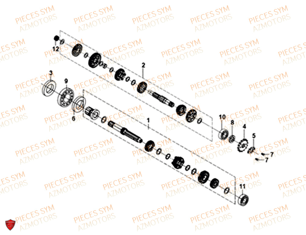 Transmission SYM Pièces NH-X 125I - ME12B1-EU (2019)
