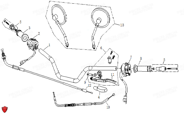 Guidon Poignee ORCAL Pièces Orcal NK01 125cc EURO 5