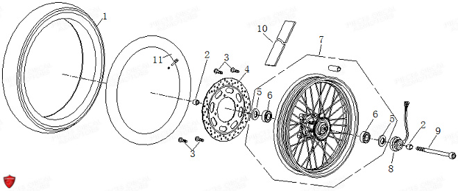 Roue Avant ORCAL Pièces Orcal NK01 125cc EURO 5