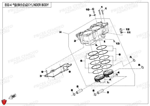 Cylindre Pistons CFMOTO Pièces Origine CFMOTO 650 NK ABS (2018)