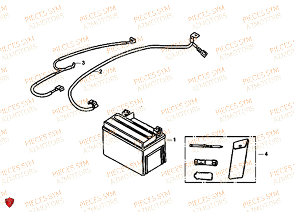 Batterie SYM Pièces ORBIT 50 III - XE05W1-EU (2019-2020)