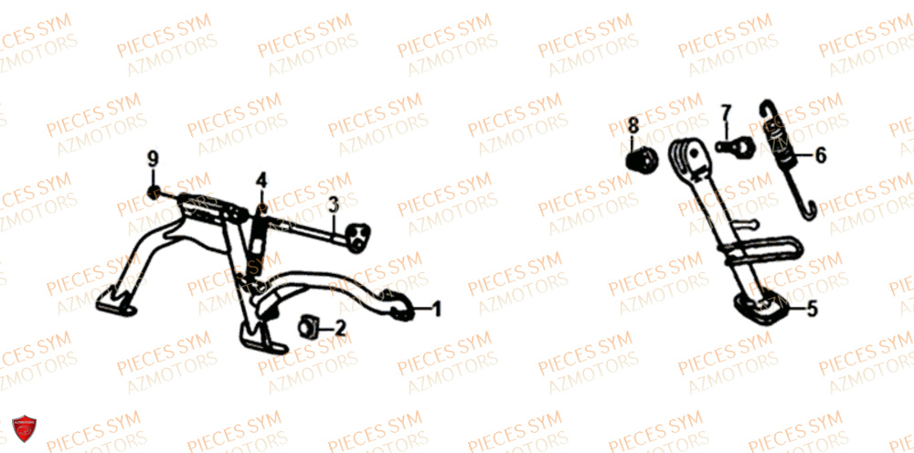 Bequille SYM Pièces ORBIT 50 III - XE05W1-EU (2019-2020)